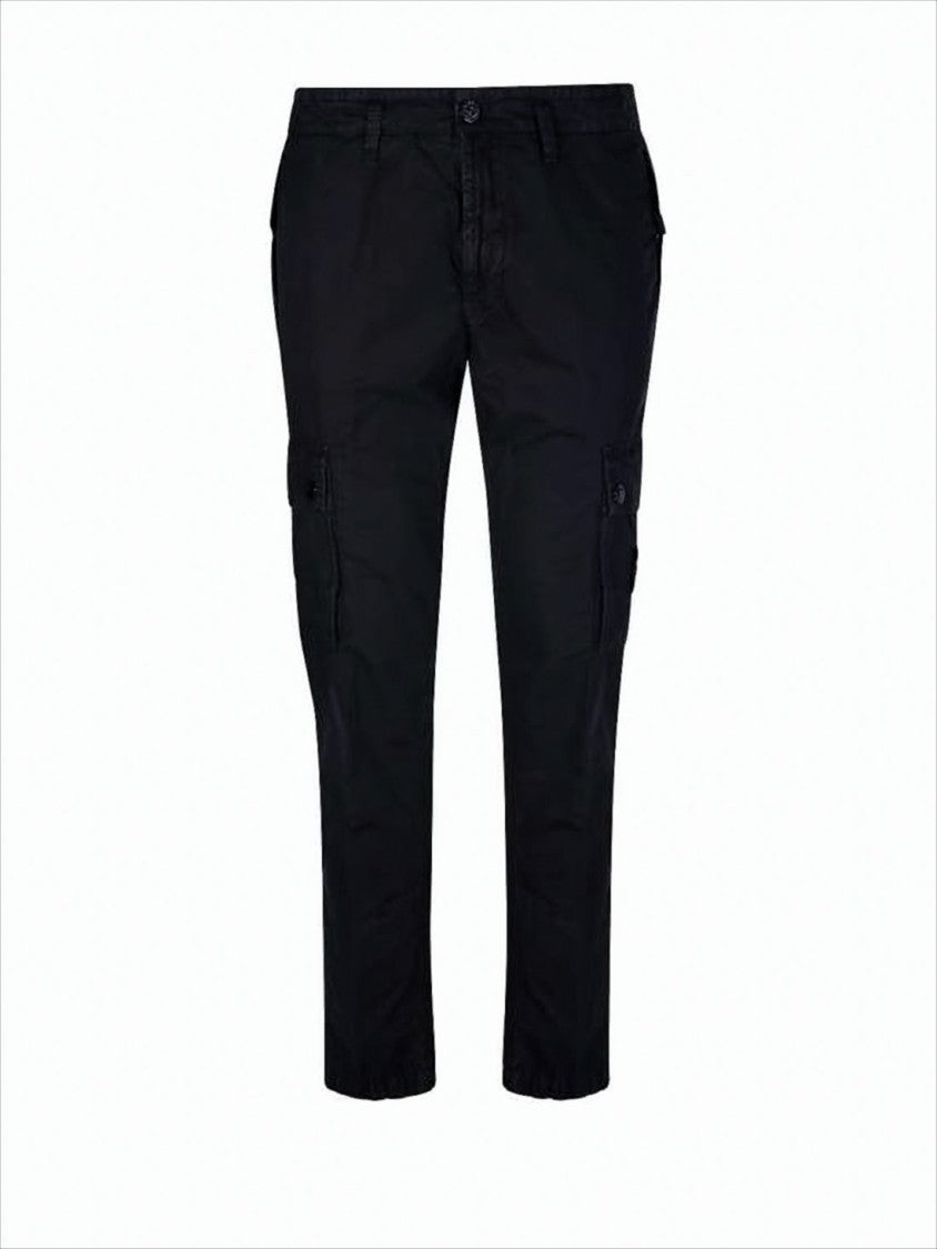Stone Island Straight Fit Cargo Pants With Distinctive Logo