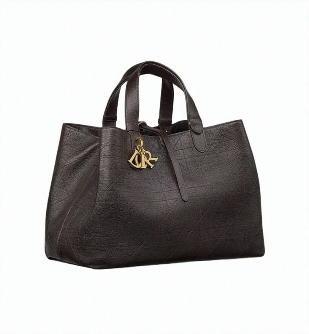 Dior Structured Calf Leather Shoulder Bag