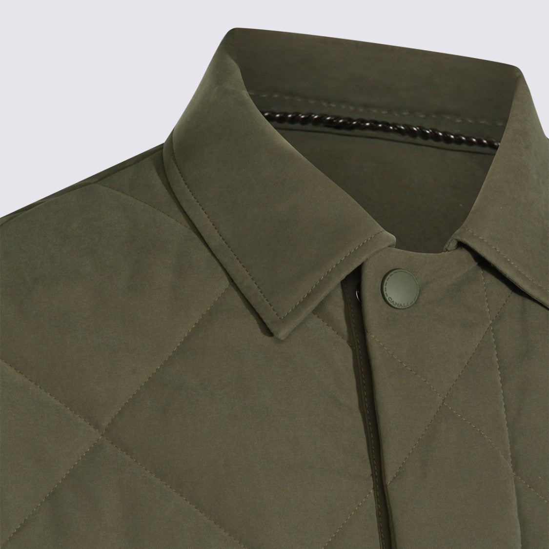 Canali Quilted Casual Jacket With Classic Collar And Functional Pockets