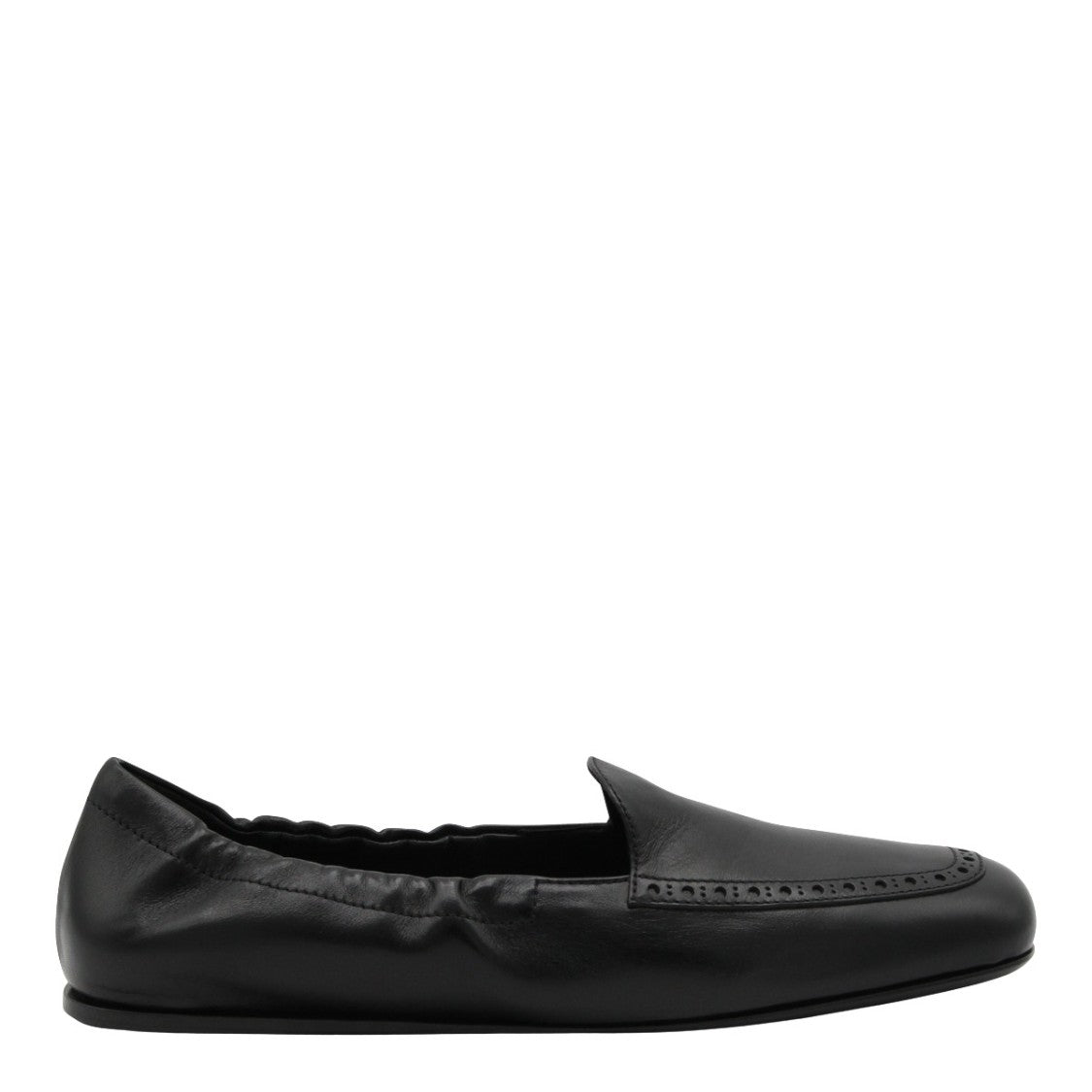Church's Sleek Perforated Black Leather Flats
