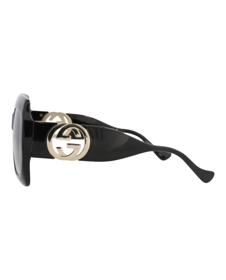 Gucci Square-Frame Injection Sunglasses With Cutout Temple Accent