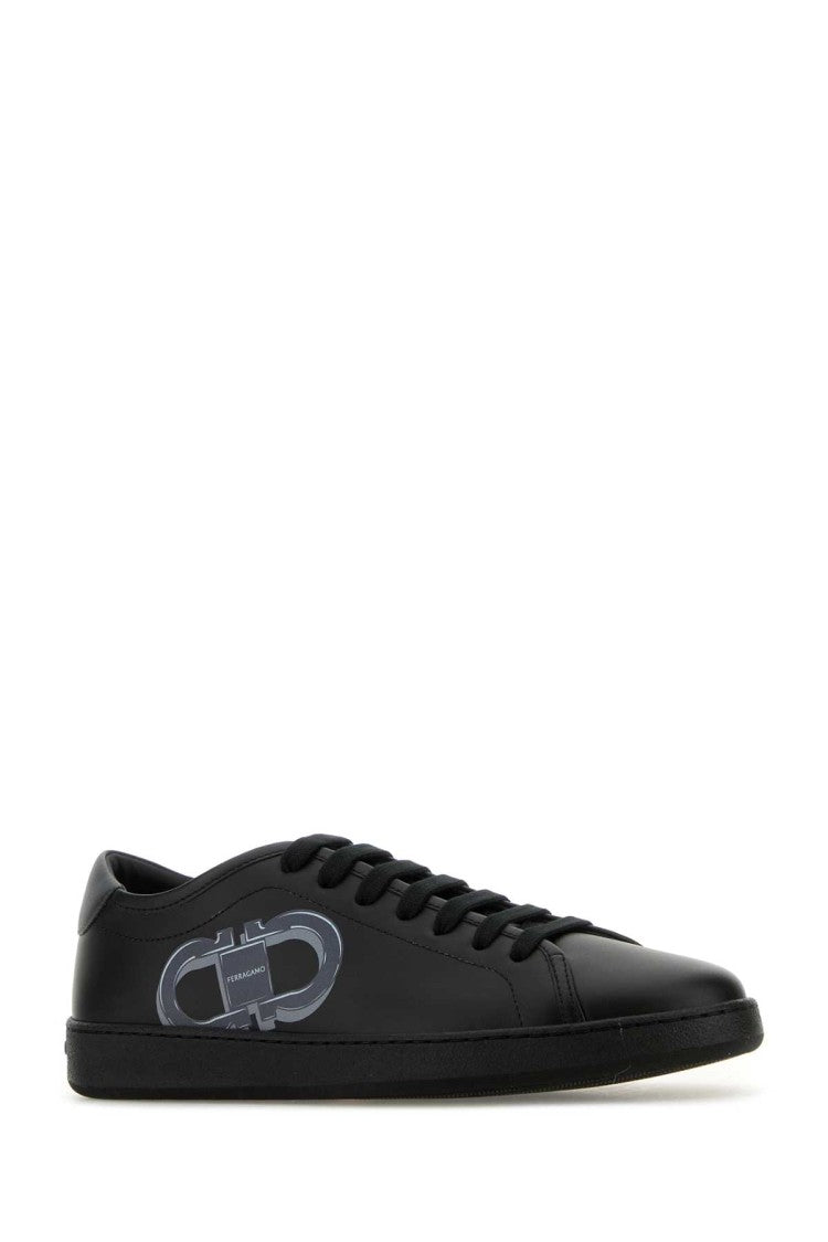 Salvatore Ferragamo Black Leather Brandy 1 Sneakers
