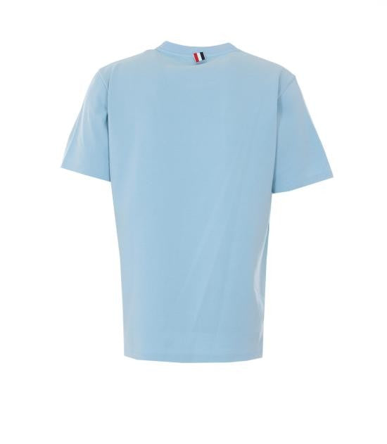 Thom Browne Light Blue Short-Sleeve T-Shirt With Classic Crew Neckline
