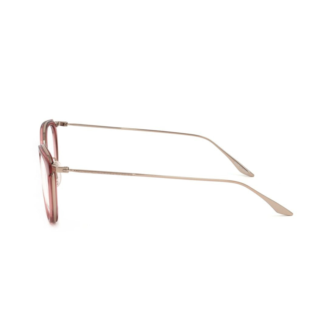 Barton Perreira Bp5201 492Kq Translucent Pink Rounded Frame Eyeglasses With Slim Metallic Temples