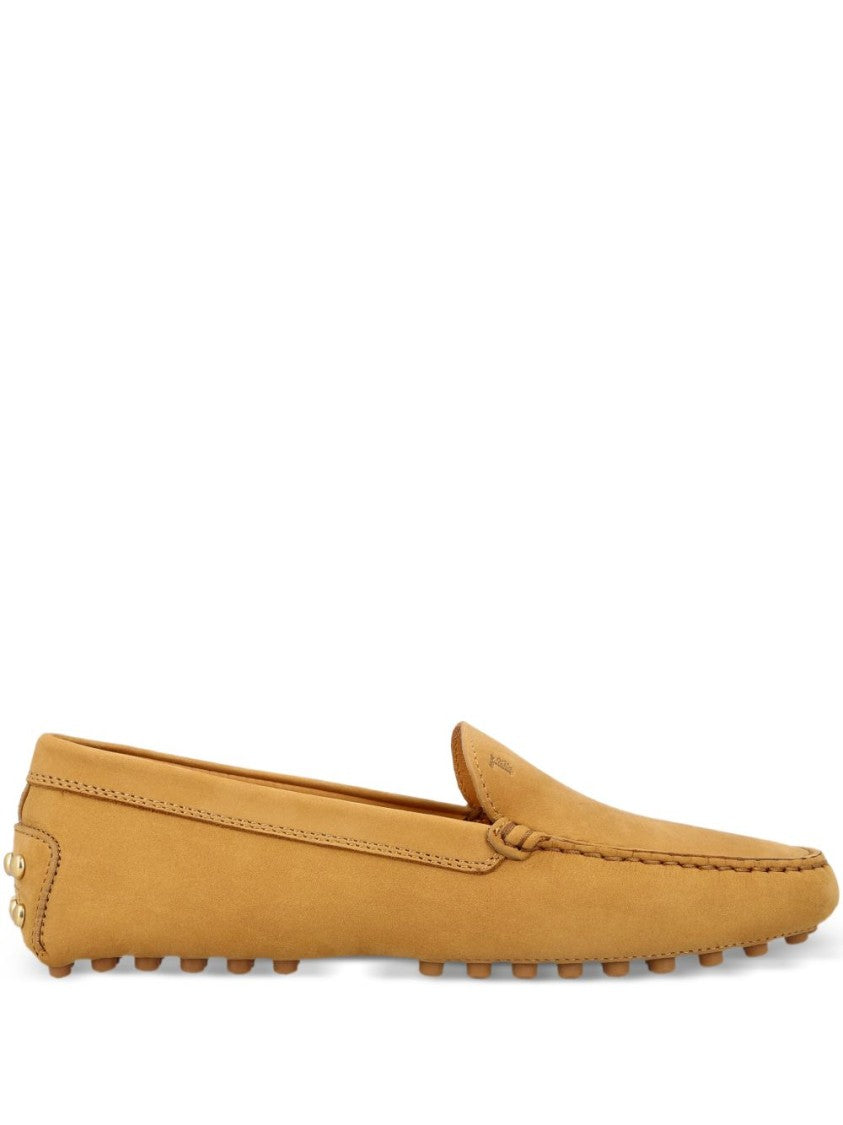 Tod's Brown Calfskin Studded Knot Detail Flats