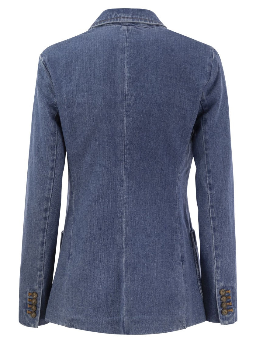 Polo Ralph Lauren Double-Breasted Cotton Chambray Blazer