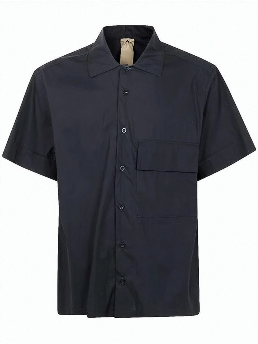 Ten C Boxy Short-Sleeved Shirt With Classic Collar