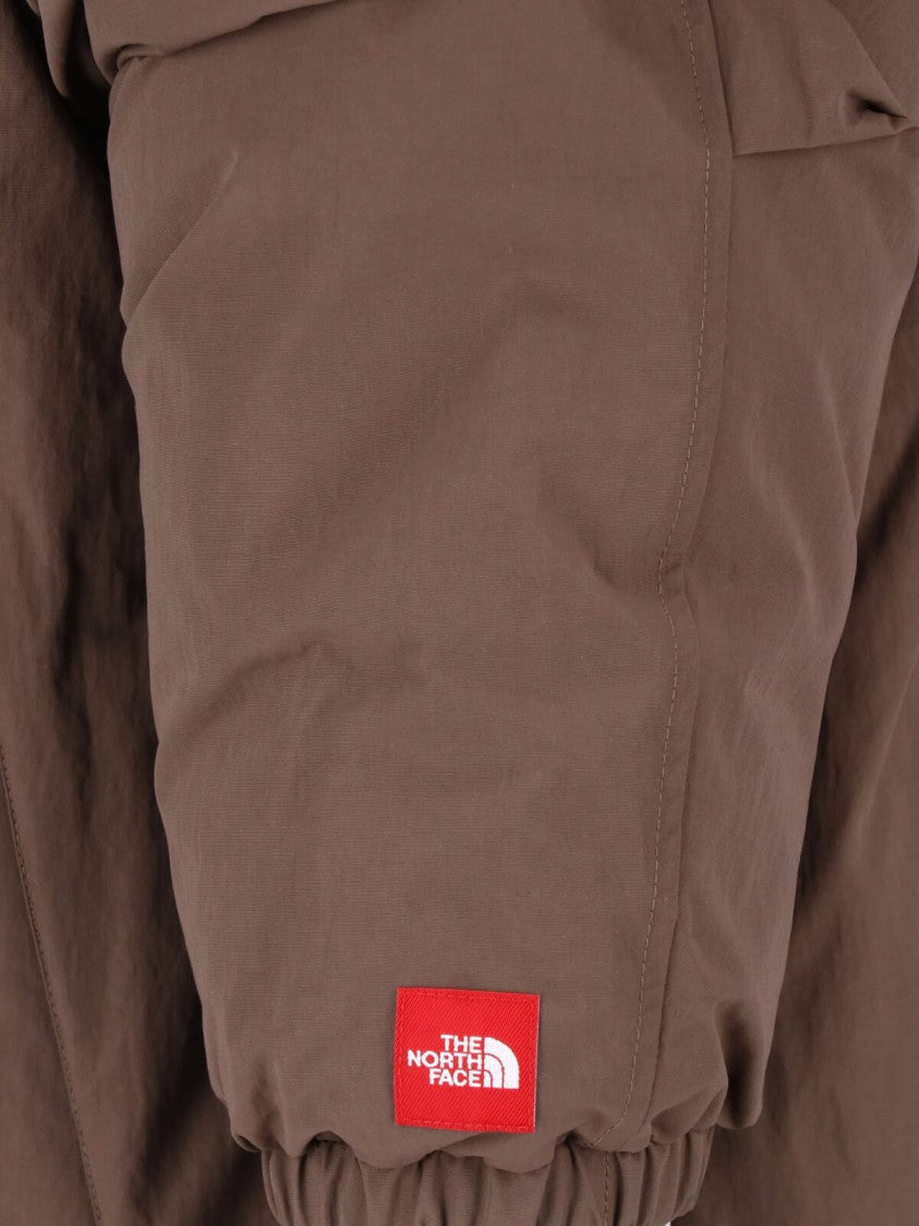The North Face Brown Technical Fabric Padded Jacket With High Stand Collar