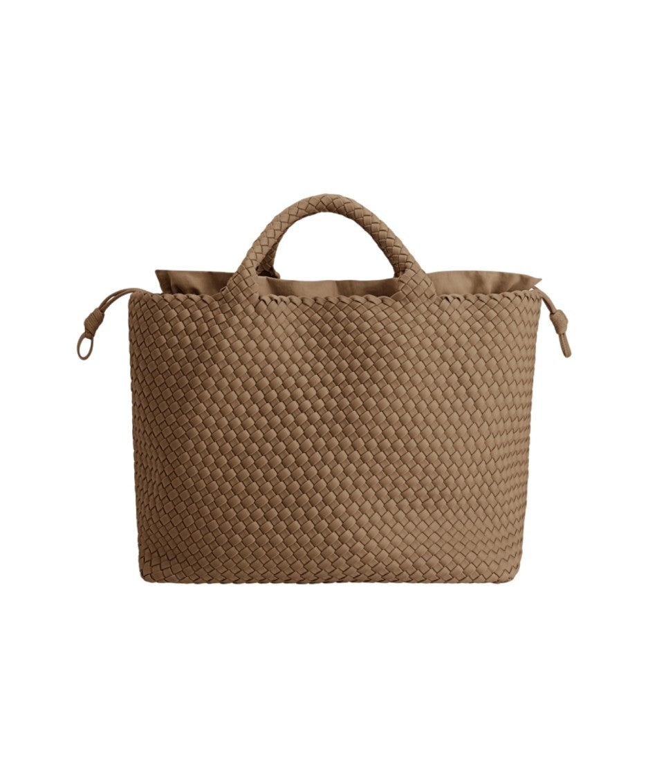 Marrea Structured Neoprene Shopper With Woven Detail