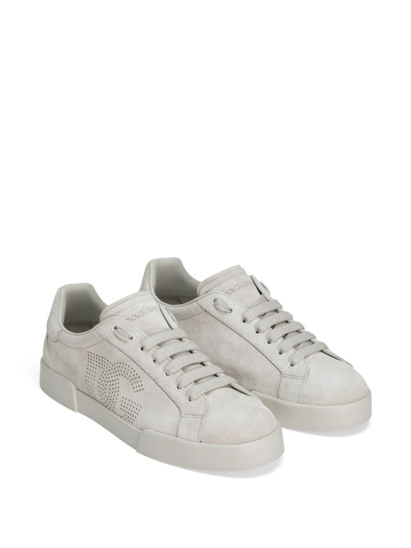 Dolce & Gabbana Lace-Up Light Beige Sneakers