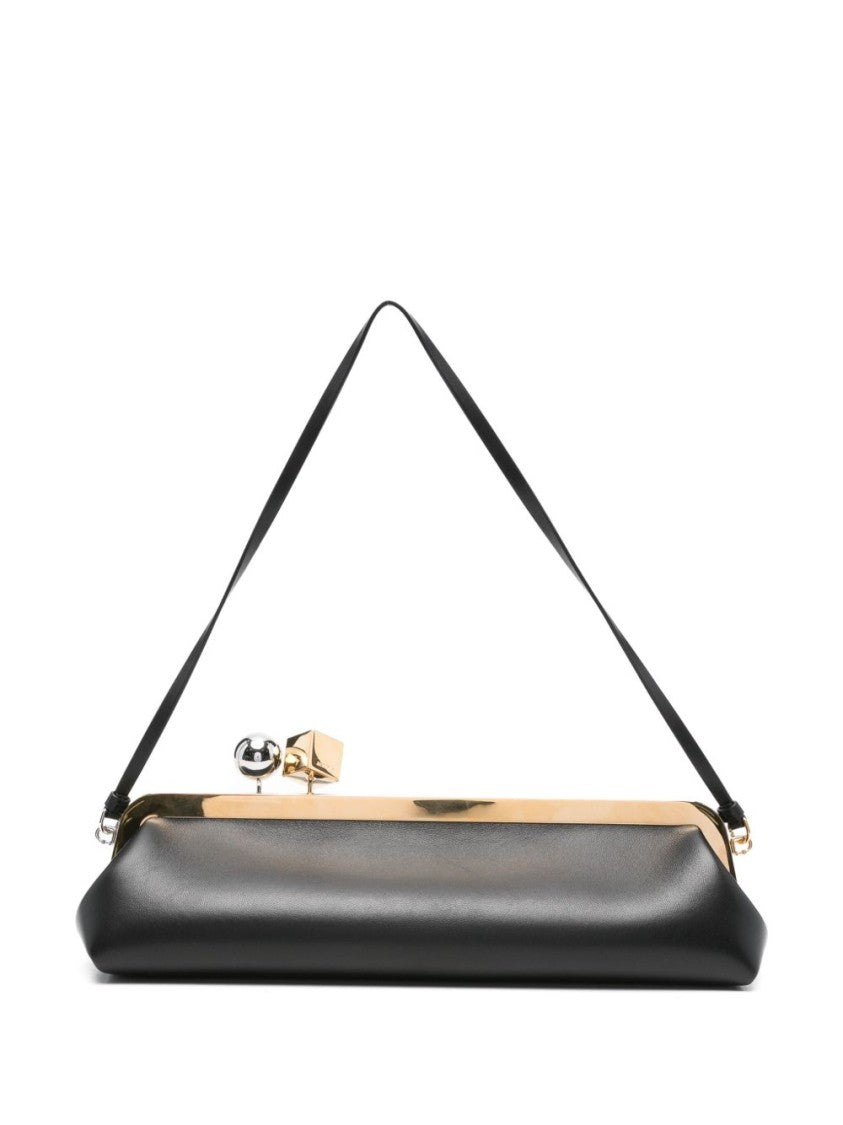 Jacquemus Black Structured Clasp Closure Shoulder Bag