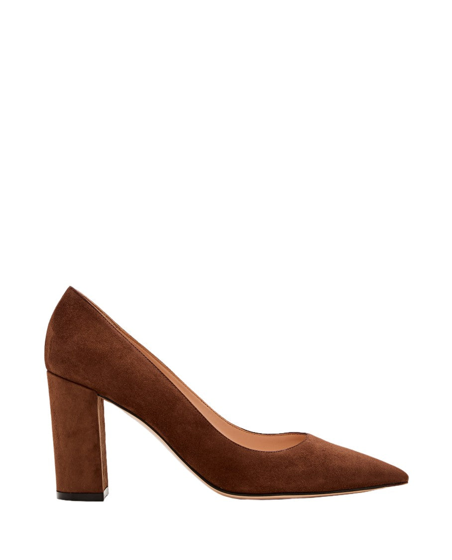 Gianvito Rossi Pointed-Toe Suede Pumps With 85Mm Block Heel