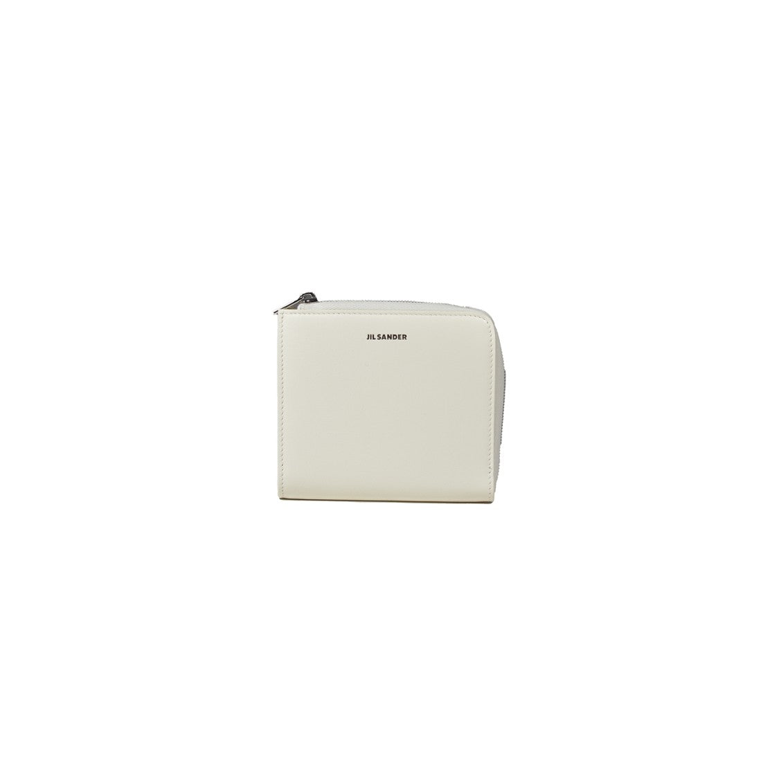 Jil Sander Small White Leather Zip-Up Wallet