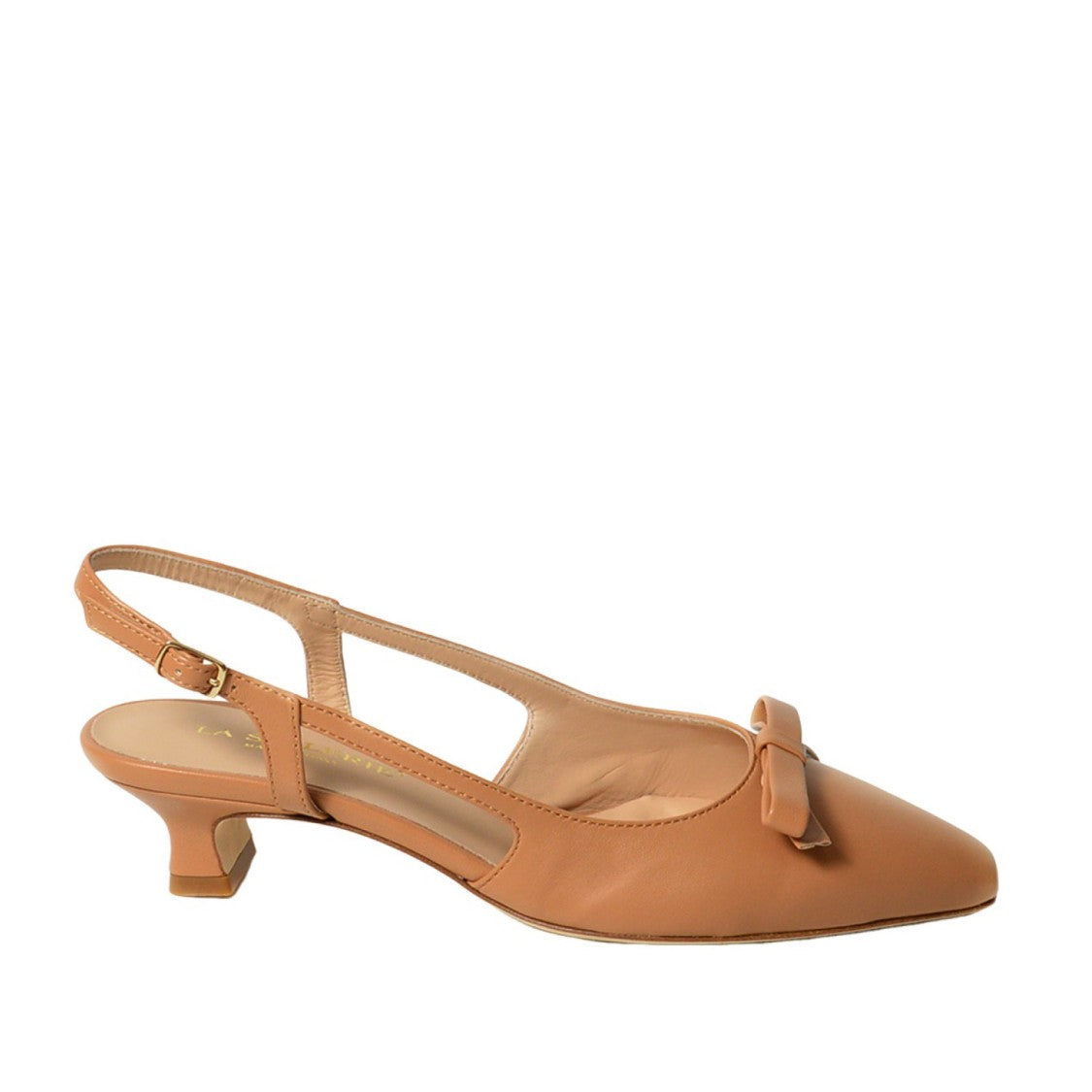 La Sellerie Slingback In Nappa Cuoio Con Nodino Sullo Scollo