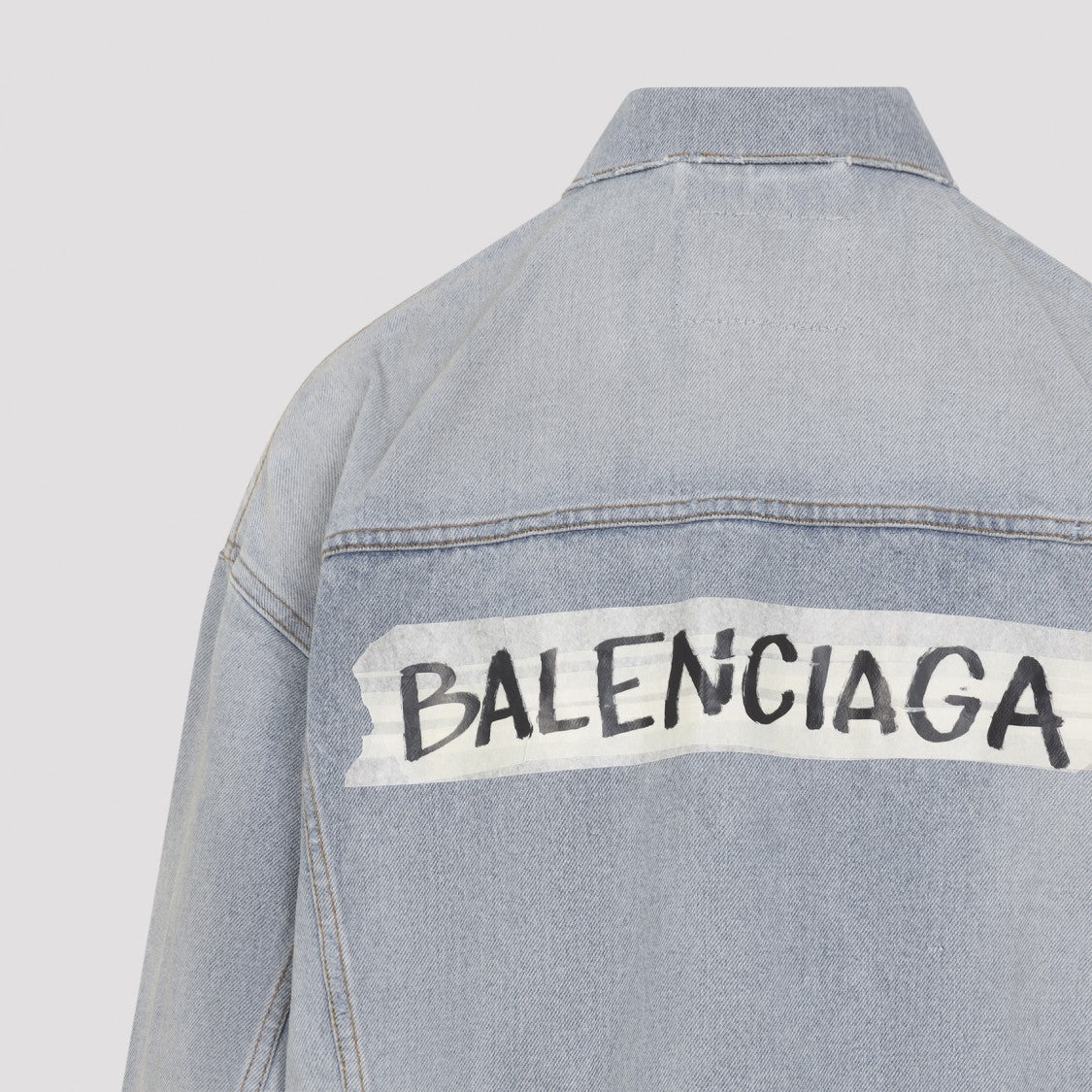 Balenciaga Dirty Light Blue Cotton Regular Jacket