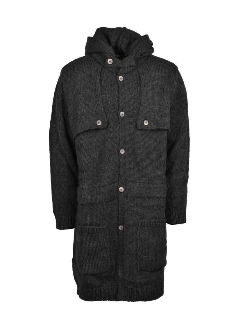Cashmere Company P. Green Knit Wool-Blend Coat