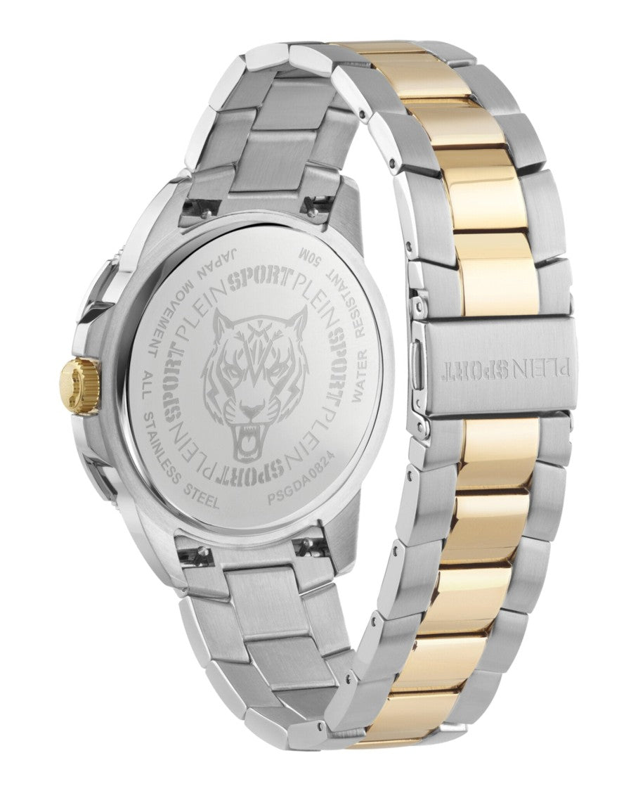 Plein Sport Two-Tone Quartz Timepiece With Green Enamel Dial