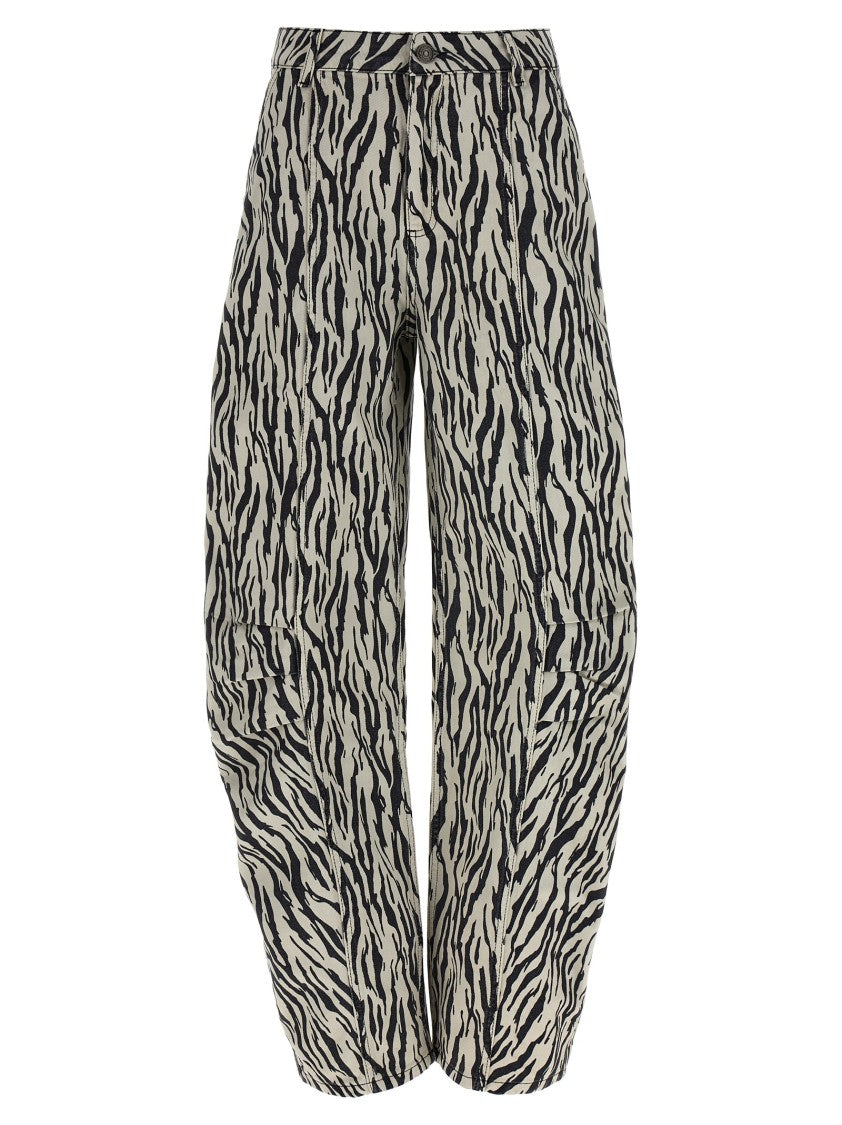 Rotate Birger Christensen 'Printed Twill Cargo' Pants