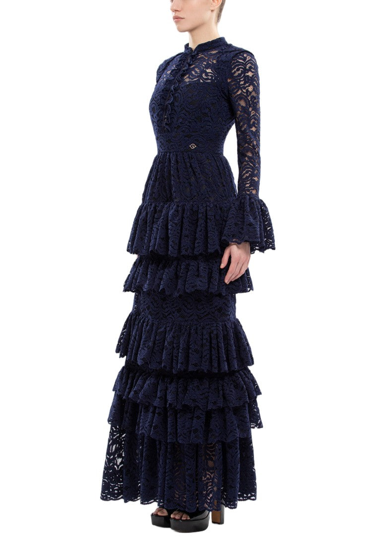 Saiid Kobeisy Ruffled Lace Long Dress