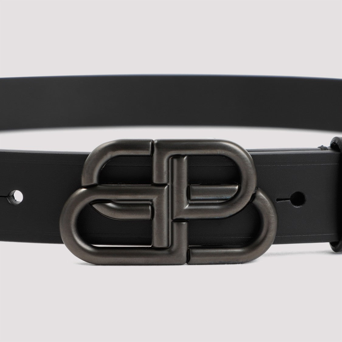 Balenciaga Black Leather Bb Belt