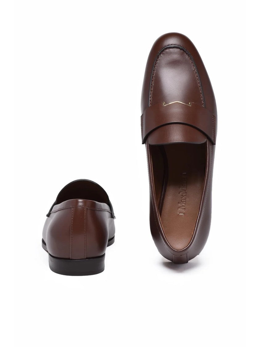 Max Mara Brown Leather Regent Loafers