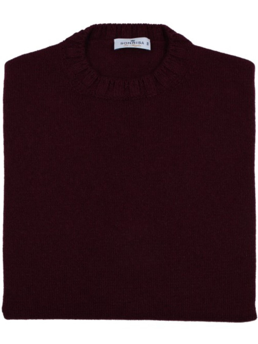 Sonrisa Burgundy Wool Crew-Neck Sweater