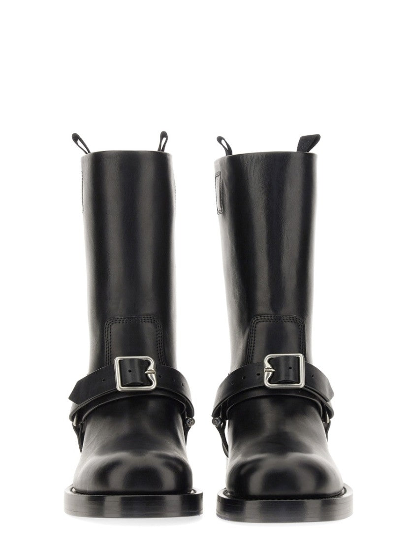 Burberry Knee-High Saddle Boots With Buckle Detail