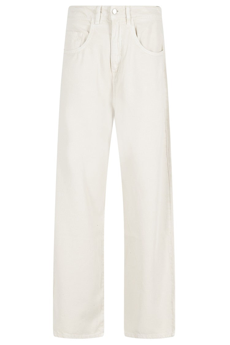 Icon Denim Beige Poppy Wide-Leg Cotton Jeans