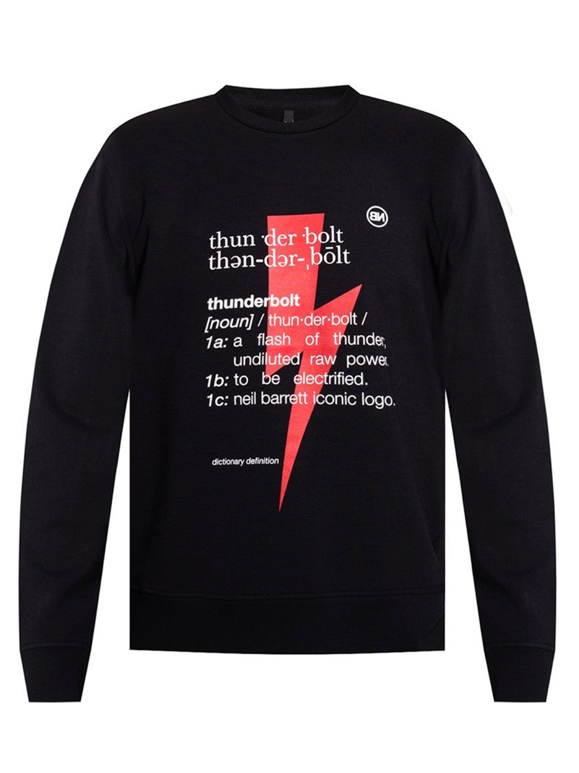 Neil Barrett Black Cotton Blend Logo Sweatshirt