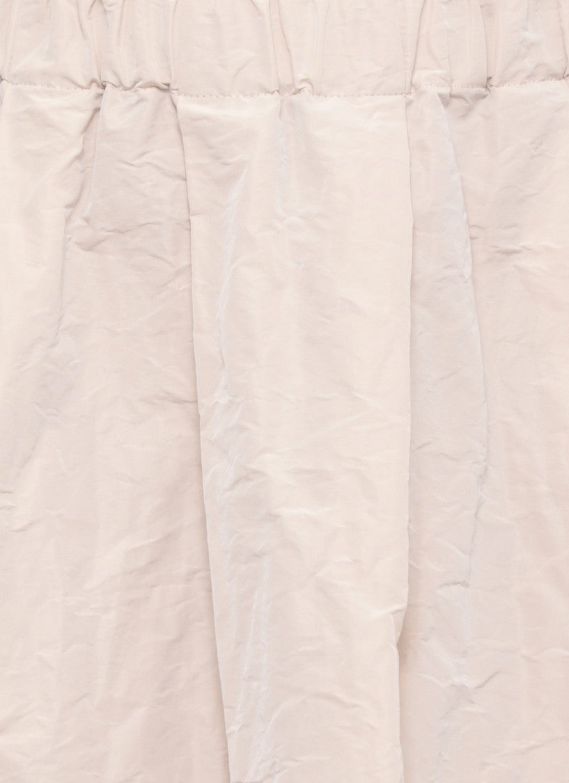 Antonelli Firenze Beige Midi Skirt With Elastic Waistband And Side Pockets