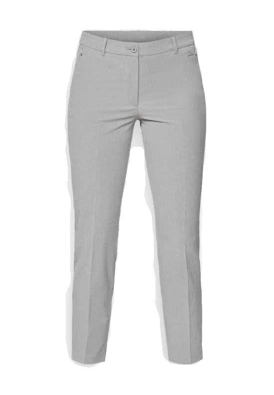 J Lindeberg Tailored Grey Leather Pants With Cropped Silhouette