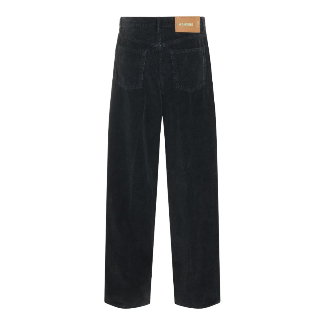 Haikure Straight-Leg Black Trousers In Textured Corduroy