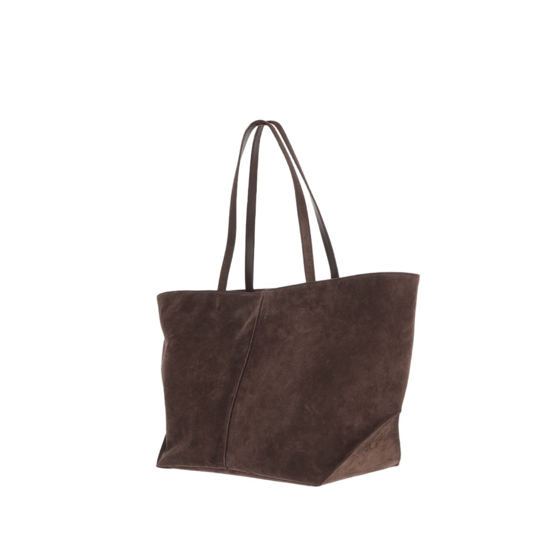 Jil Sander Brown Suede Tote Bag With Leather Handles