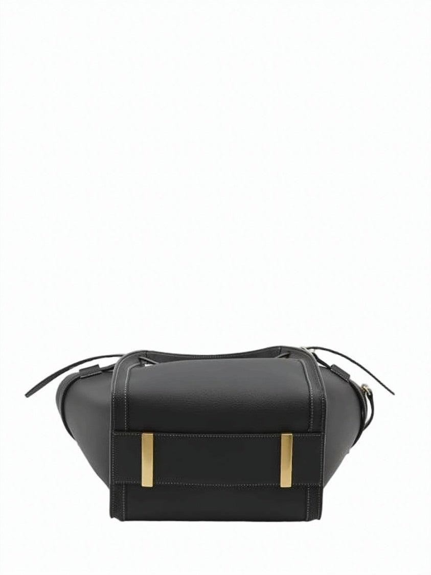 Tod's Structured Black Calf Leather Tote Bag