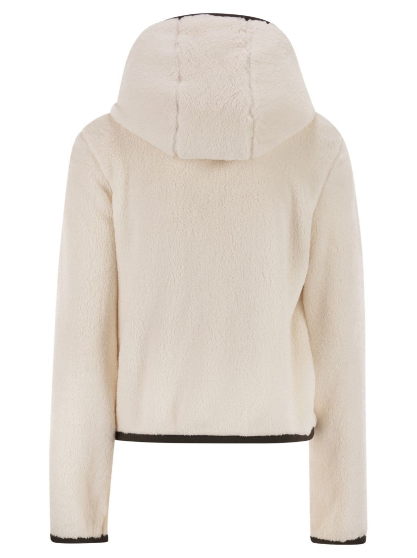 Moncler Grenoble Padded Hoodie With Zip In Polartec
