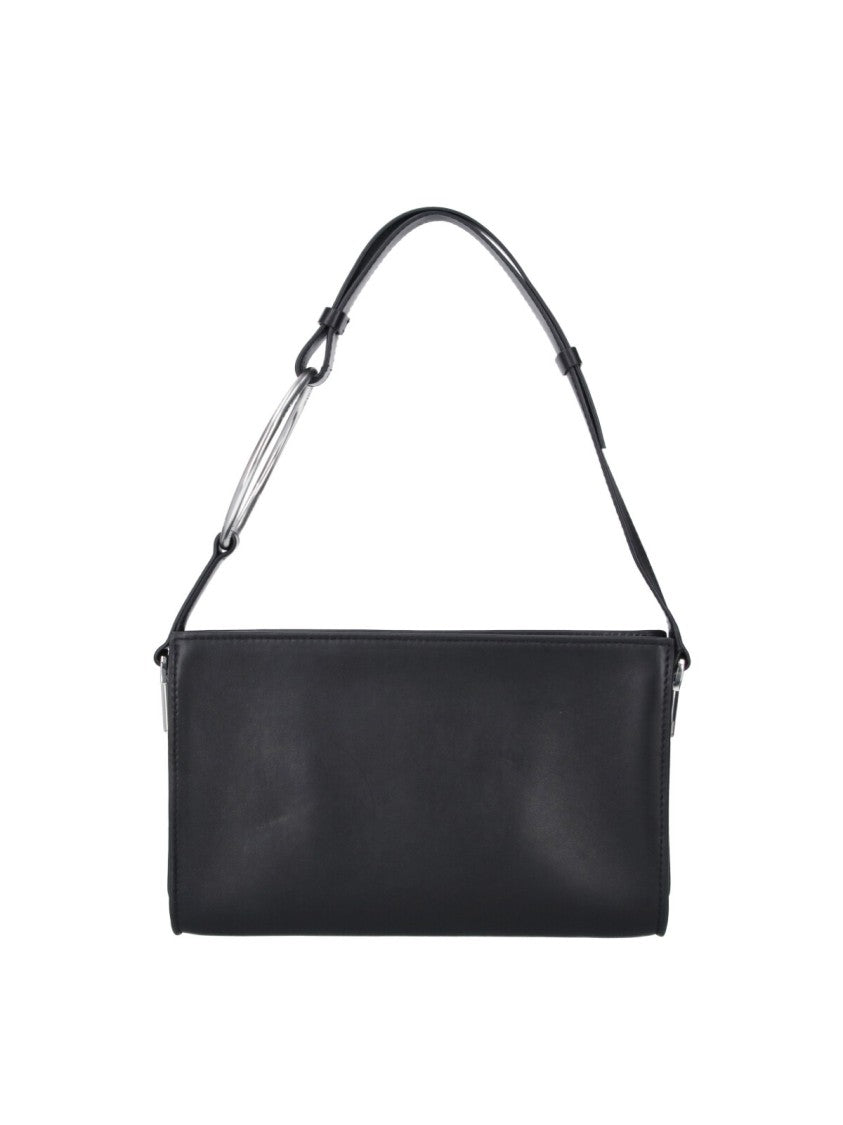 Dondup Black Calf Leather Single Handle Shoulder Bag