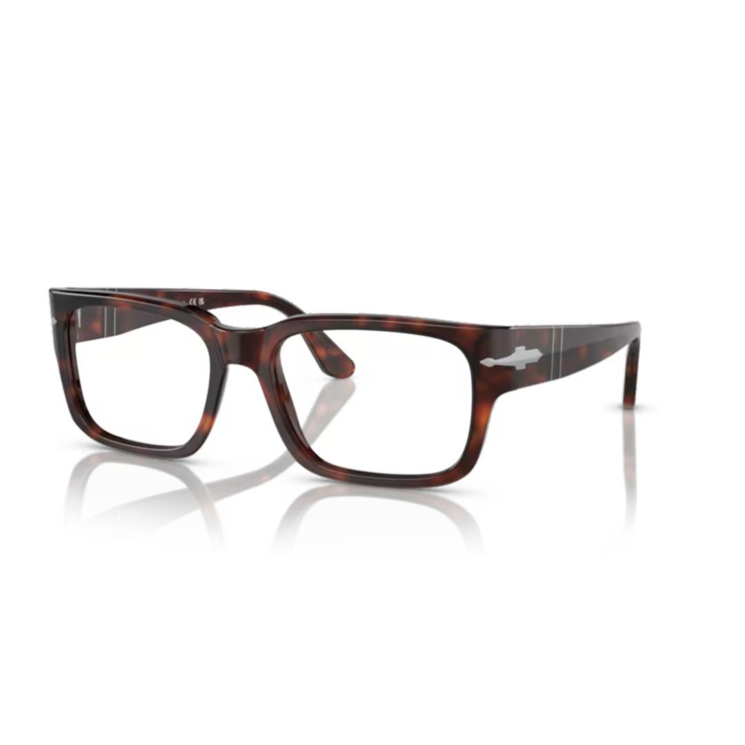 Persol 3315V Vista Rectangular Acetate Eyeglasses With Tortoiseshell Pattern