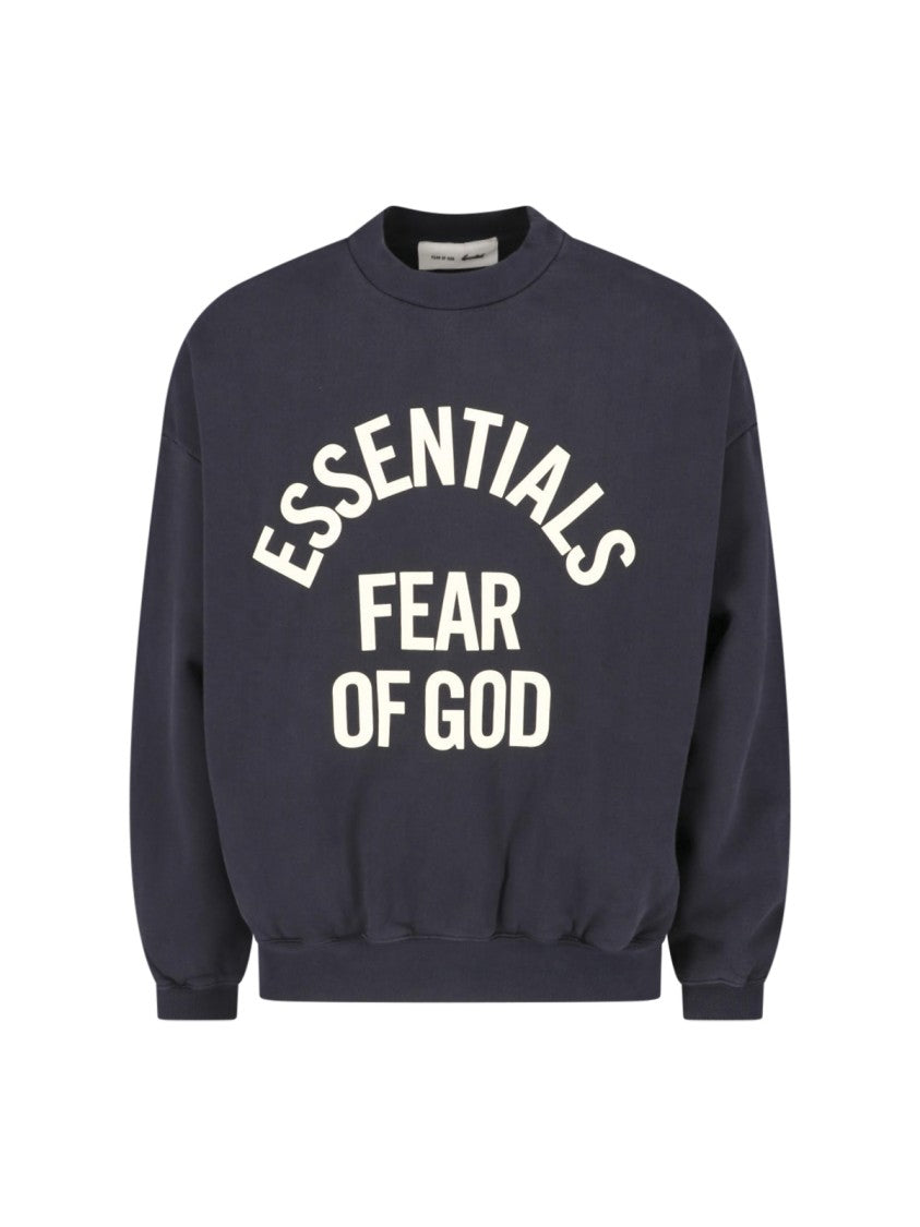 Fear Of God Essentials Black Relaxed Fit Arched Logo Sweatshirt