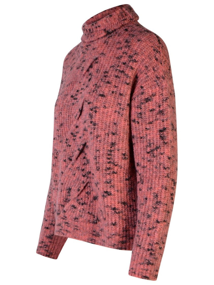 Moschino Jeans Pink Wool Blend Turtleneck Sweater