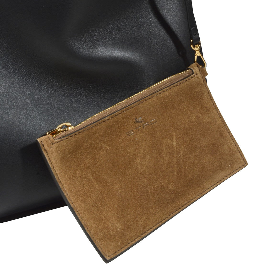 Etro Medium Black Leather Sail Shoulder Bag