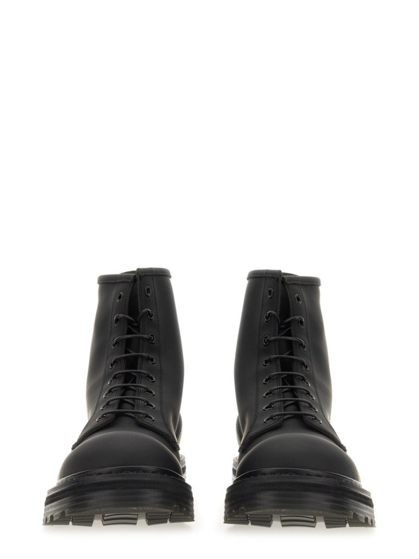 Premiata Leather Boots With Tubular Lace-Up Design