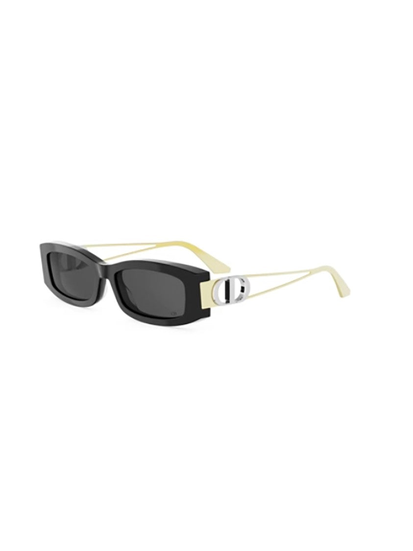 Dior Black 30Montaigne Rectangular Gold Sunglasses