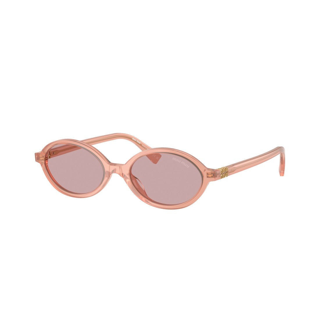 Miu Miu 0Mu 04Zs Translucent Acetate Oval Sunglasses