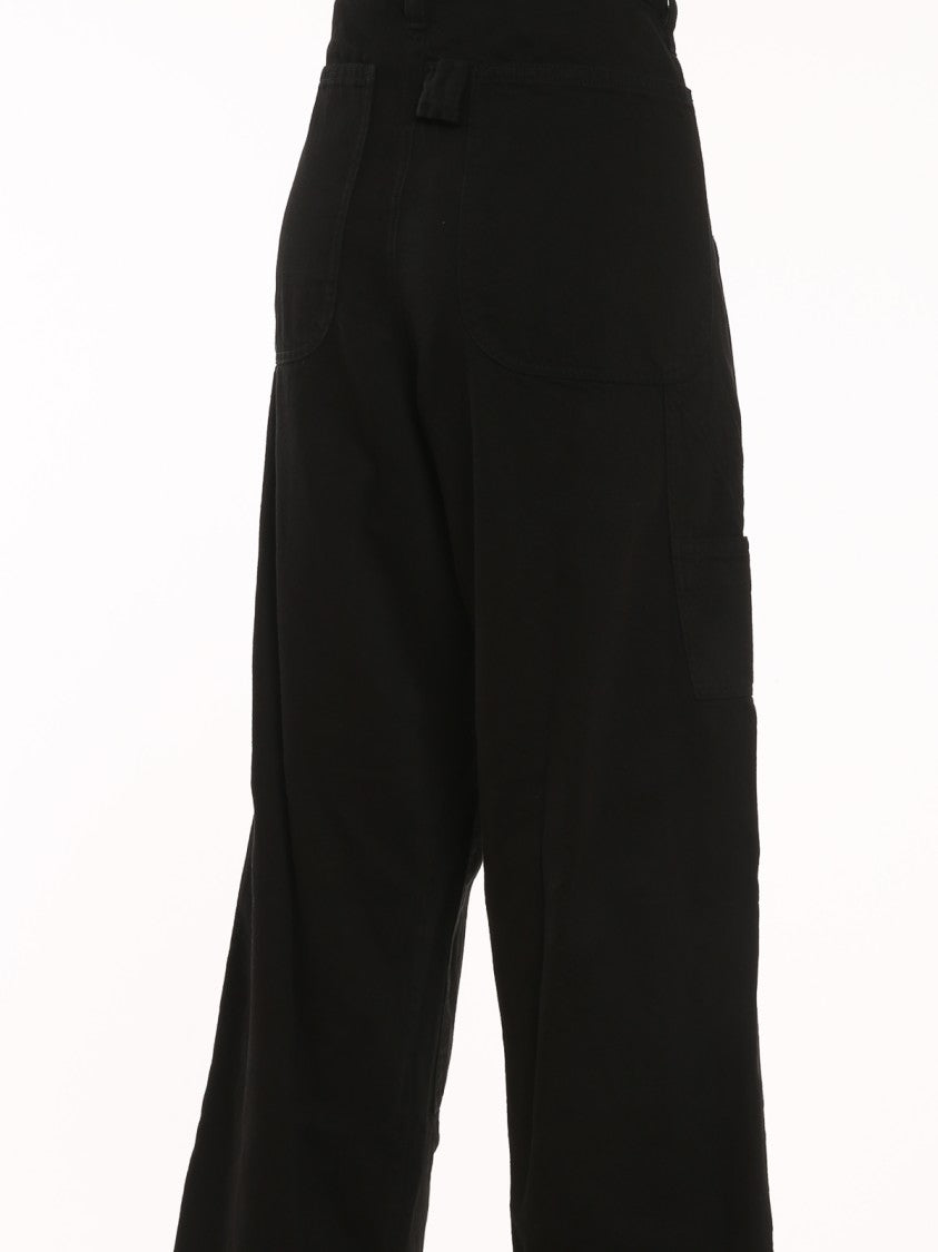 Yohji Yamamoto Wide-Leg Cotton Pants With High Waist