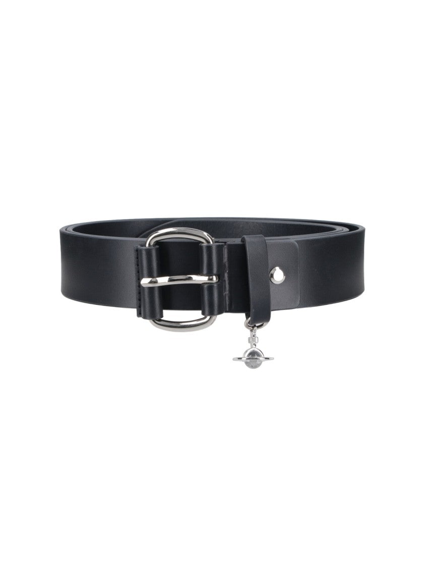 Vivienne Westwood "New Wide Alex Charm" Belt – Black