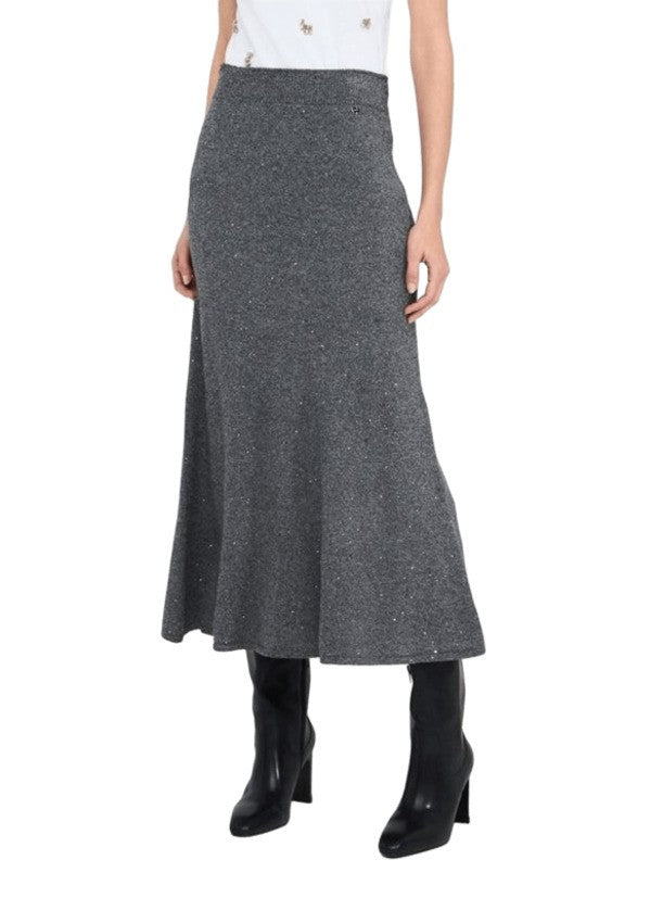 Liu Jo Midi Skirt With All-Over Micro-Sequins