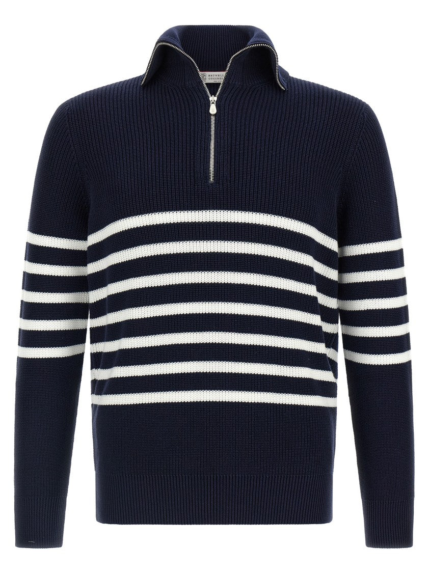 Brunello Cucinelli English Half-Ribbed Sweater