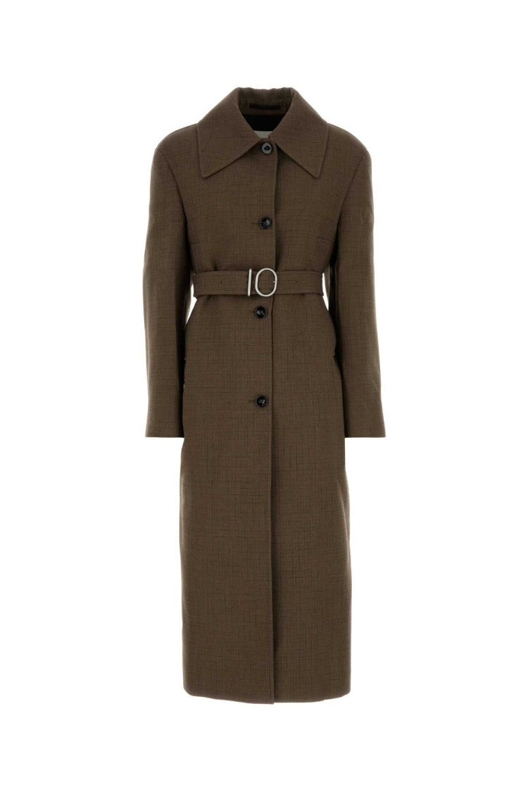 Jil Sander Embroidered Wool Blend Coat