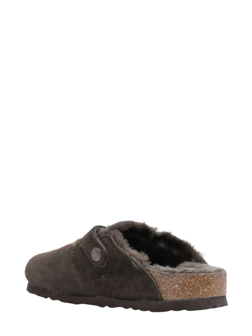 Birkenstock Suede Plush Fur Lining Boston Clogs