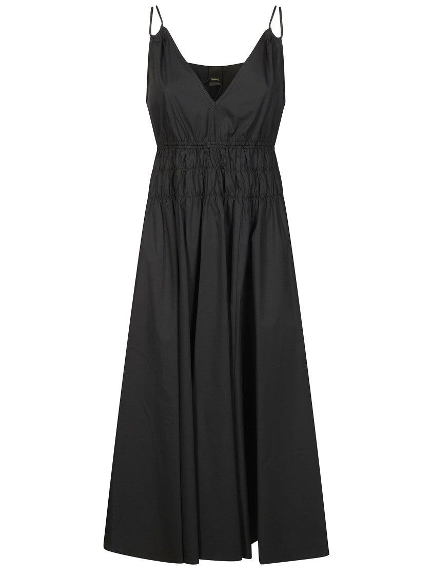 Pinko Deep Onyx Amie Poplin Midi Dress